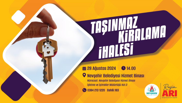 Nevşehir Belediyesi’nden taşınmaz ihalesi