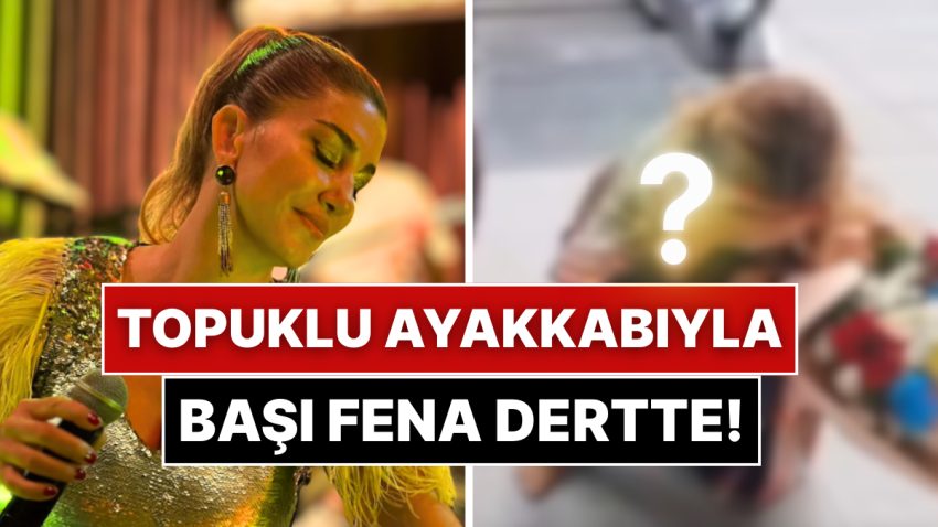 Çizilen Topuğunun Sıkıntısına Düştü! Nadide Sultan’ın Topuklu Ayakkabısı Mazgala Sıkıştı