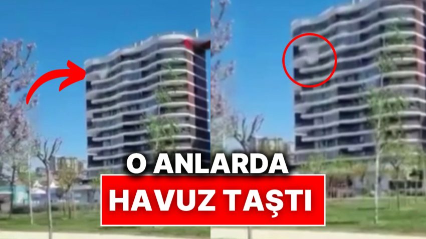 İstanbul Sarsıntısı Esnasında Küçükçekmece’de Bir Binanın Terasındaki Havuz Taştı