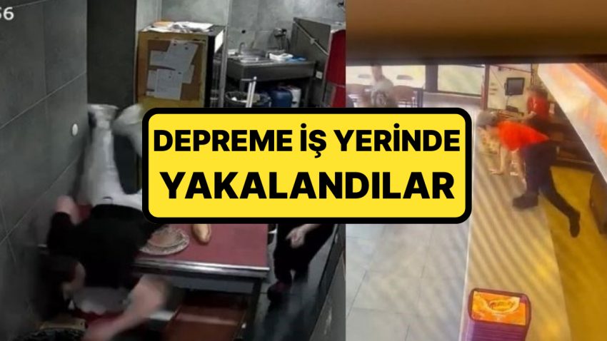 Panik Dolu Anlar: Zelzele Anında Tezgahın Üstünden Atlayıp Kaçtılar