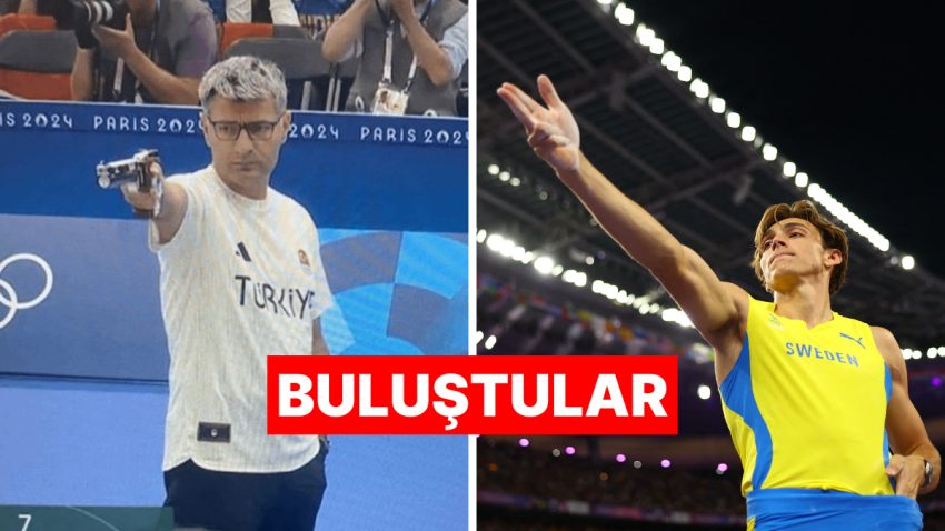 Paris Olimpiyat Oyunları’na Damga Vuran Yusuf Dikeç ve Duplantis Bir arada Poz Verdi
