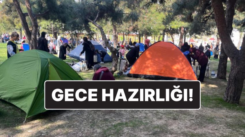 Seyahat Parkı’nda Çadır Kurdular: İstanbul’da Vatandaşlar Bulabildileri Boş Alanlara Akın Etti