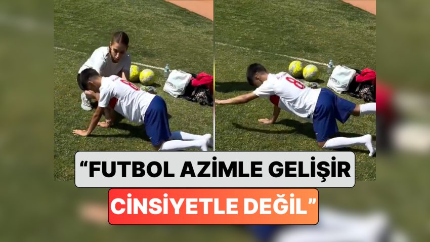 Bayan Antrenörle Çalışan Minik Futbolcu Adayı “Kadından Futbol Öğrenilmez” Diyenlere Tokat Üzere Yanıt