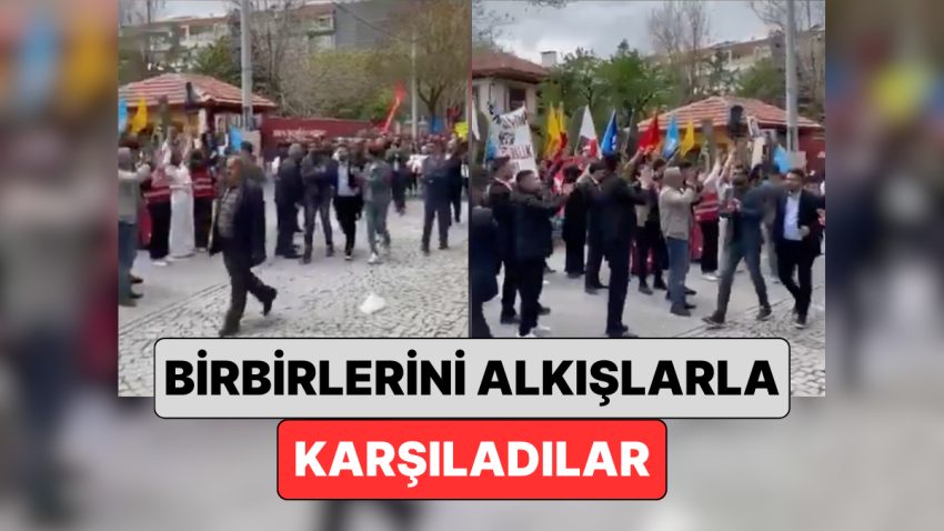 CHP Konya Mitingine Giden Gençlik Kolları ile Ümit Özdağ İçin İmza Toplayan Zafer Partililer Karşılaştı