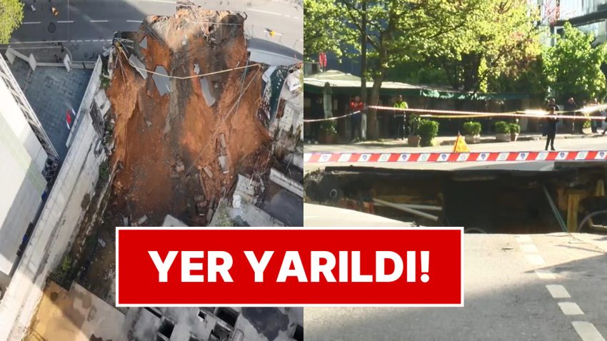 İstanbul’da Yer Yarıldı! Sarıyer’de Yol Çökmesinin Akabinde Doğalgaz Patlaması Meydana Geldi