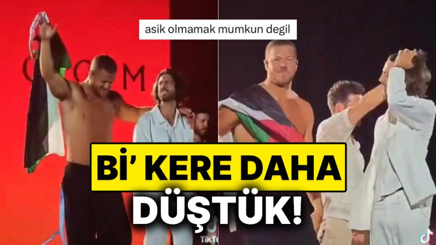 Gönüllerimizi Fethetmelere Doyamayan Dan Reynolds Konserinde Filistin Bayrağı Açtı