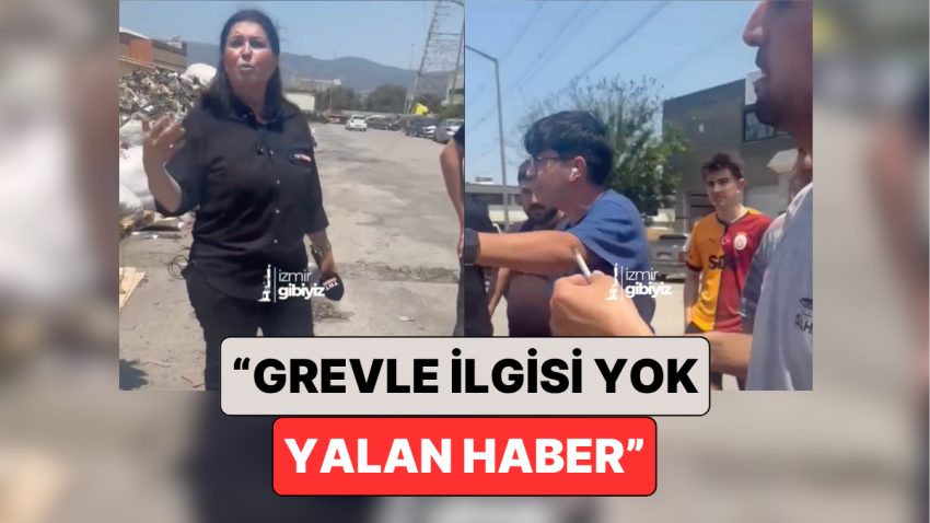 İzmirli Vatandaşlar Sanayi Atıklarını “Grev Nedeniyle Toplanmayan Çöp” Olarak Gösteren Muhabire Reaksiyon Gösterdi