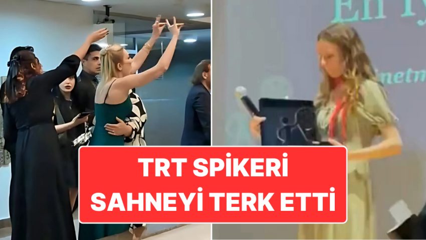 TRT Spikeri Oya Eren Şenlikte Ödül Alan Direktör Ecre Begüm Bayrak Tutuklu Gençleri Anınca Sahneyi Terk Etti