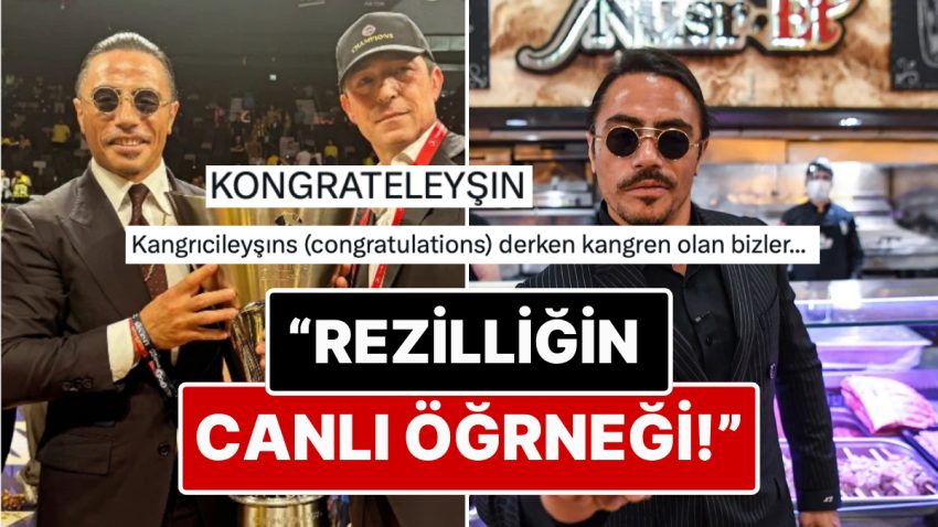 X’te Gündem Oldu: Fenerbahçe’nin Şampiyonluk Kutlamasına Katılan Nusret’in İngilizcesi Yerin Tabanına Sokuldu!