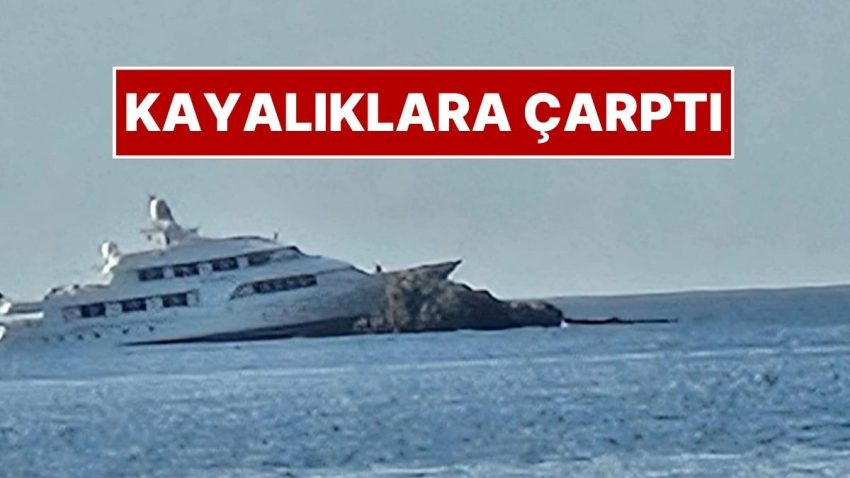 Bodrum’da 39 Metrelik Motoryat Kayalıklara Çarptı