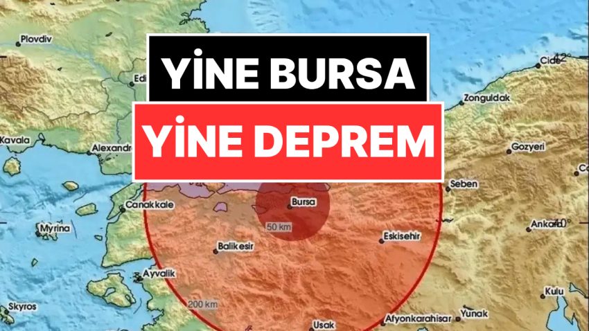 Bursa’da Yeniden Deprem! Bursa’daki 4.3’lük Zelzele İstanbul’da Hissedildi