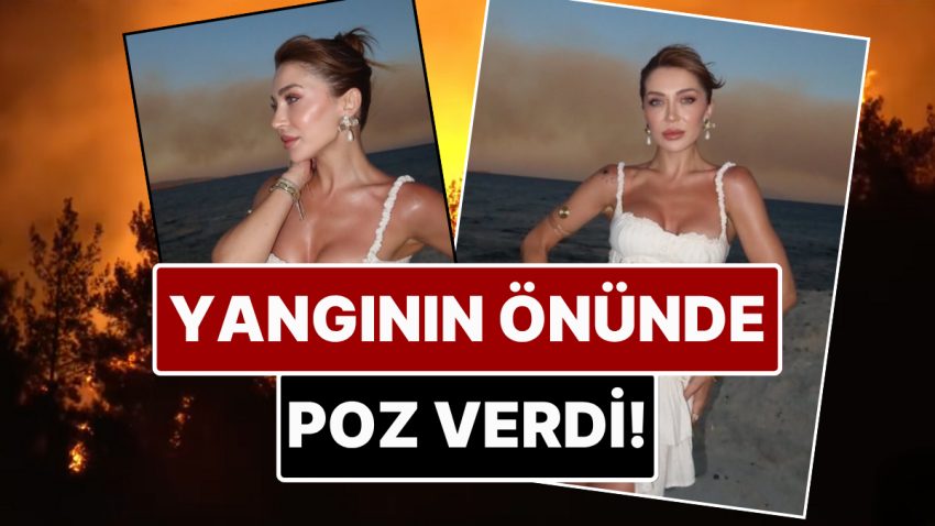 Influencer İmren Deniz Art Planda Yangın İmajları Olan Pozlarının Akabinde Reaksiyonların Odak Noktası Oldu