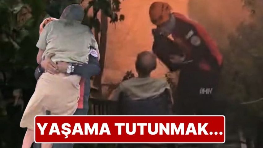 İzmir’deki Yangından His Dolu İmgeler: Takımlar, Mahsur Kalanları Kurtardı