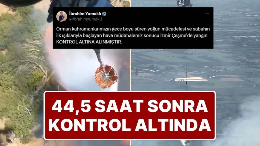 İzmir’in Çeşme İlçesindeki Yangın 44,5 Saat Sonra Denetim Altına Alındı