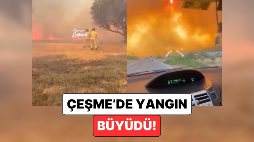 Yangın Yerleşim Yerlerine Ulaştı: Çeşme ve Urla’da Yaşanan Yangın Felaketinden Acı İmajlar Geldi