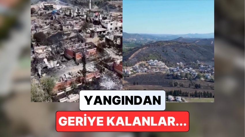 Yangının Denetim Altına Alındığı Yerlerden Bölgenin Geldiği Durumu Gösteren İmgeler Paylaşılmaya Başlandı