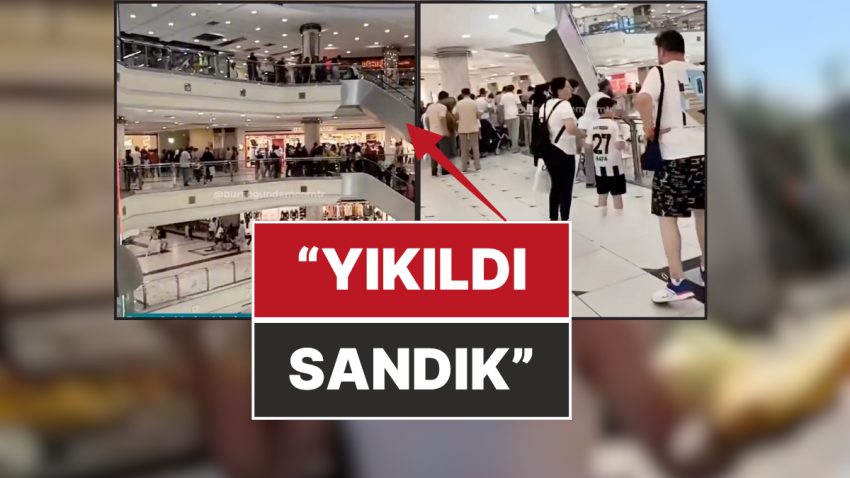 AVM’de Sarsıntı Paniği: Beşerler Yürüyen Merdivenlerde Sıkıştı!