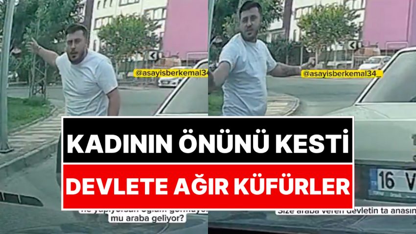 Bayan Şoförün Yolda Önünü Kesen Erkek Şoför Suratını Alamayıp Devlete Ağır Küfürler Etti