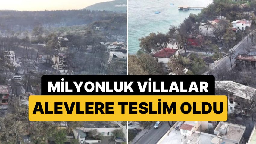En Acı Tablo: Çanakkale’de Yangının Bıraktığı Tahribat Havadan Görüntülendi, Villalar Küle Döndü