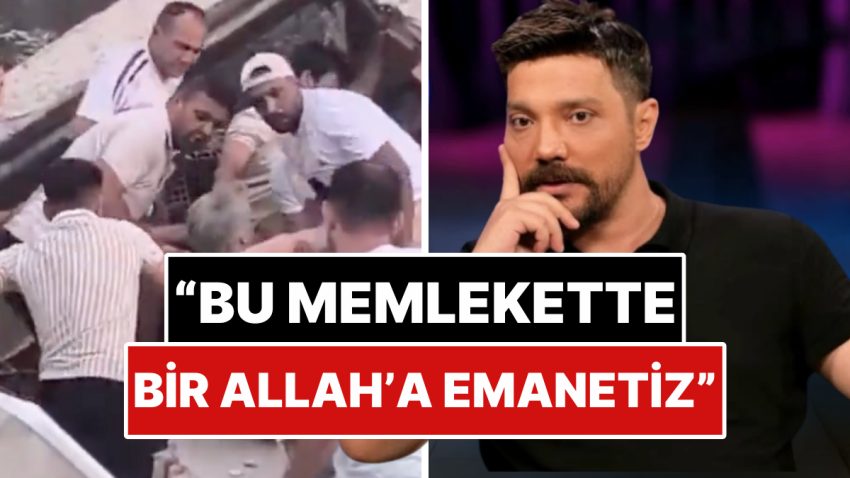 Enkaz Altında Kalan Kişiyi Vatandaşların Kurtardığını Gören Oğuzhan Uğur Öfkesine Hakim Olamadı!