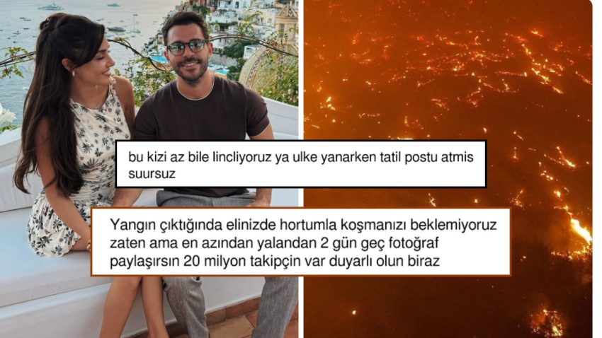 Hande Erçel’in Yangın Felaketi Sürerken Tatil Paylaşımları Yapması Reaksiyon Çekti!