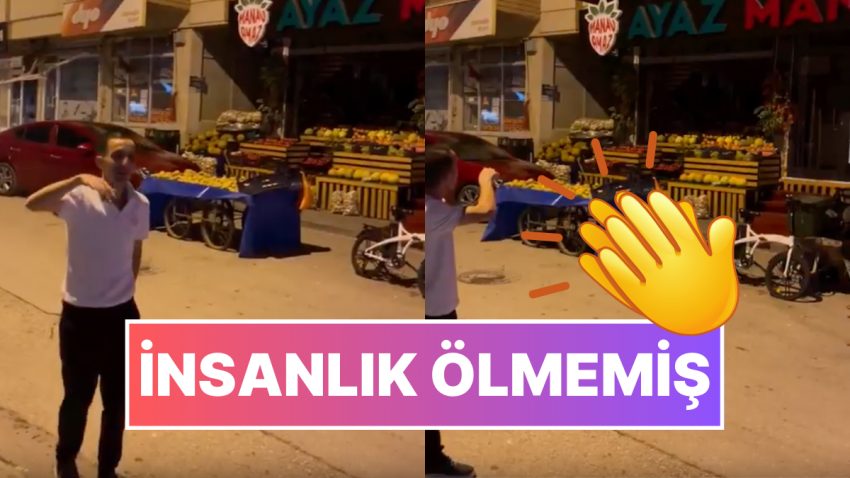 İnsanlık Ölmemiş Dedirten Esnaf: Manavının Kapısını Kilitlemiyor, Eserlerini Dışarıya Bırakıyor