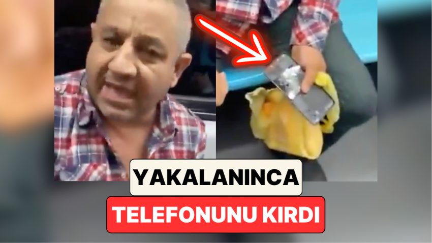 Metroda Bayanların Fotoğrafını Çekerken Yakalanan Adam Elleriyle Telefonunu Parçaladı