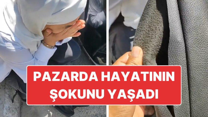 Pazarda Çantasını Kestiler: Hırsızların Gayesi Olan Bayan Gözyaşlarını Tutamadı