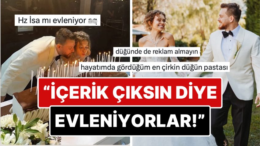 YouTuber Alper Rende ve Influencer Betül Çakmak’ın Düğünlerinde Sponsorlu Pasta Tercih Etmeleri Lisana Düştü!